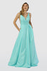 A-Line Sheer Side Cut Out Open V-Back Long Prom Dress NXE156