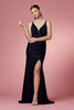 Double Spaghetti Straps Slit Long Bridesmaid & Prom Dress NXE1035