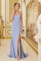Side Slit Satin Sheer Back Sleeveless Spaghetti Straps Long Evening Dress NXP1168-Evening Dress-smcfashion.com