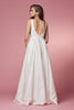 Sheer Side Cut Outs Illusion V-Neck A-Line Long Wedding Dress NXE156W