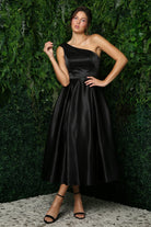 One Shoulder Satin Open Back Midi Evening & Prom Dress NXJE931-Prom Dress-smcfashion.com