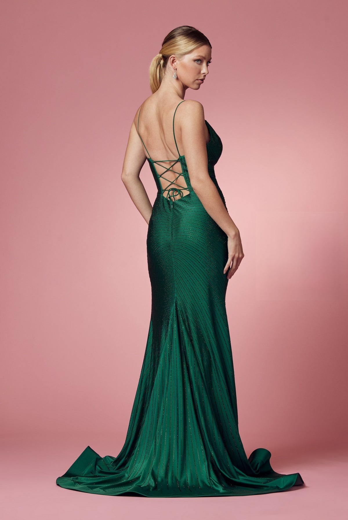 Embellished Jewel Side Slit Long Bridesmaid & Prom Dress NXE1038-Prom Dress-smcfashion.com