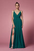 V-Neck Chiffon Slip Skirt Long Bridesmaid Dress NXR275
