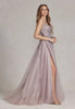 A-Line Tulle Skirt Embroidered Lace Long Prom Dress NXG1149