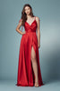 Double Breasted Spaghetti Straps High Slit Long Bridesmaid Dress NXR1029