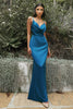 Fitted Satin Prom Dress Cowl Neckline Bodice with Tied Open Back Pretty Accent Bow Detail on the Back Cute and Pretty Gown CD7487 Sale