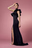 One Shoulder Ruffle Overlay Trumpet Long Prom Dress NXE467