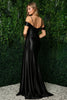 Off Shoulder Satin Open Back Long Evening Dress NXE1043