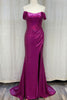 Off Shoulder Embroidered Sequins Open Back Long Prom Dress NXR1203