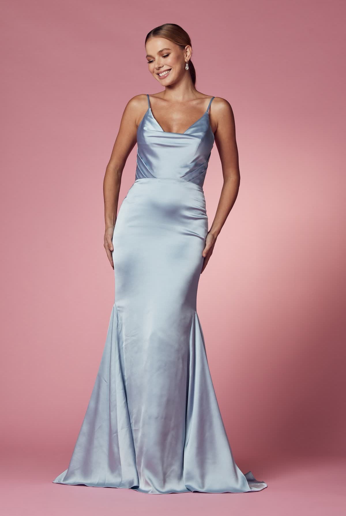 Open Back Spaghetti Straps Long Bridesmaid & Prom Dress NXR1026-Bridesmaid Dress-smcfashion.com