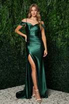 Off Shoulder Mermaid Straps Side Slit Long Evening Dress NXE1048-Evening Dress-smcfashion.com