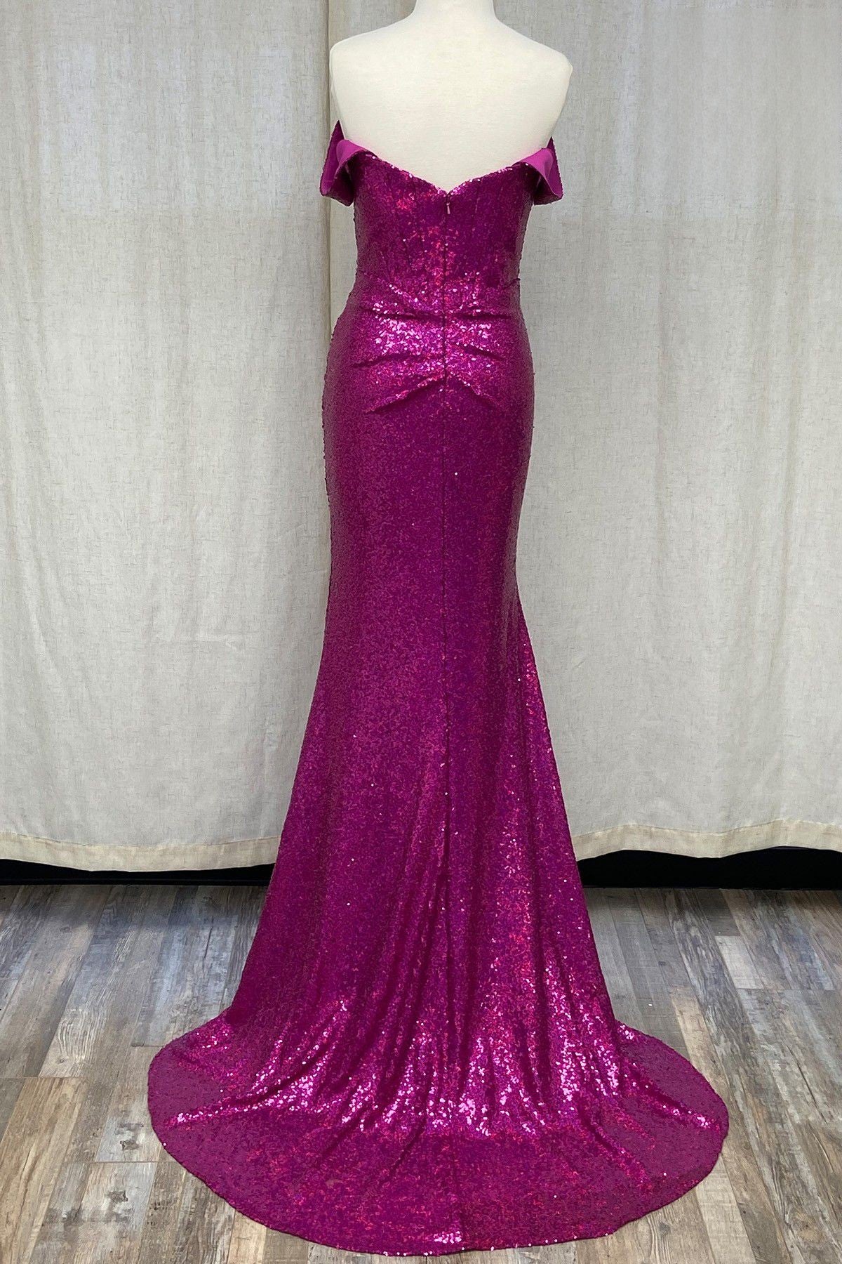 Off Shoulder Embroidered Sequins Open Back Long Prom Dress NXR1203-Prom Dress-smcfashion.com