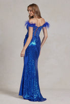 Off Shoulder Embellished Feather Illusion Sweetheart Long Prom Dress NXS1229-Prom Dress-smcfashion.com
