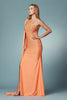 One Shoulder High Slit Embellished Jewel Long Prom & Evening Dress NXE1039