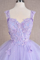 Butterfly Applique Sequin Mesh Babydoll w/ Sheer Straps Short Homecoming Dress GLGS3186-HOMECOMING-smcfashion.com