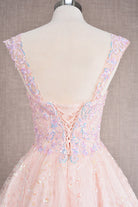 Butterfly Applique Mesh Babydoll w/ Detachable Side Mesh Drapes Short Homecoming Dress GLGS3187-HOMECOMING-smcfashion.com