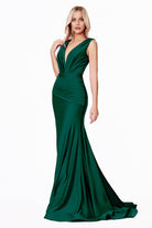 Stretch Jersey Evening Gown Formal Moder Mermaid Style Draped Bodice and Fitted Waist CDCD912 Sale-Mother of the Bride Dress-smcfashion.com