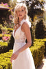 Bridal A-line Classic Gown Floral Appliqué Waistline Sensual V-neckline Backless Bodice Vintage Wedding Modern Bride CDCD971W