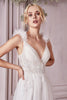 Bridal A-line Classic Gown Floral Appliqué Waistline Sensual V-neckline Backless Bodice Vintage Wedding Modern Bride CDCD971W Sale