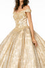 Sweetheart Neckline Cut-Away Shoulder Glitter Mesh Quinceanera Dress GLGL1820