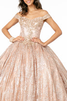 Sweetheart Neckline Cut-Away Shoulder Glitter Mesh Quinceanera Dress GLGL1820-QUINCEANERA-smcfashion.com