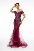 Sweetheart Neckline Glitter Mesh Long Dress Cut-Out Back GLGL1823-PROM-smcfashion.com
