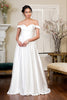 Pleated Waistline Sweethearted Cut-Away Shoulder Satin A-Line Dress - Mask Not Included GLGL1908