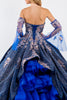 Sweethearted Ruffle Tail Quinceanera Dress Detached Mesh Sleeve - Mask Not Included GLGL1912