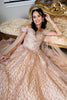 Cut-Away Shoulder Sweethearted Glitter Mesh Quinceanera Dress GLGL1926