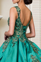 Embroidered Mesh Strap Satin Quinceanera Dress Mesh Tail - Mask Not Included GLGL1930-QUINCEANERA-smcfashion.com
