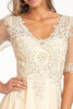Rhinestone and Embroidery Embellished Chiffon Long Dress GLGL1982 Sale