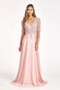 Rhinestone and Embroidery Embellished Chiffon Long Dress GLGL1982 Sale