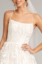 Floral Embroidered Lace-Up Mesh Wedding Gown Sweetheart Neckline GLGL1985-WEDDING GOWNS-smcfashion.com