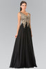 V-Neck Embroidered Chiffon Long Dress GLGL2311 Sale