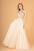 V-Neck Embroidered Chiffon Long Dress GLGL2311 Sale