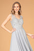 V-Neck Embroidered Chiffon Long Dress GLGL2311 Sale
