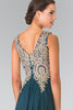 V-Neck Embroidered Chiffon Long Dress GLGL2311 Sale