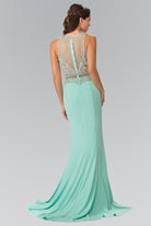 Mock Two-Piece Long Dress with Beaded Top GLGL2342-PROM-smcfashion.com