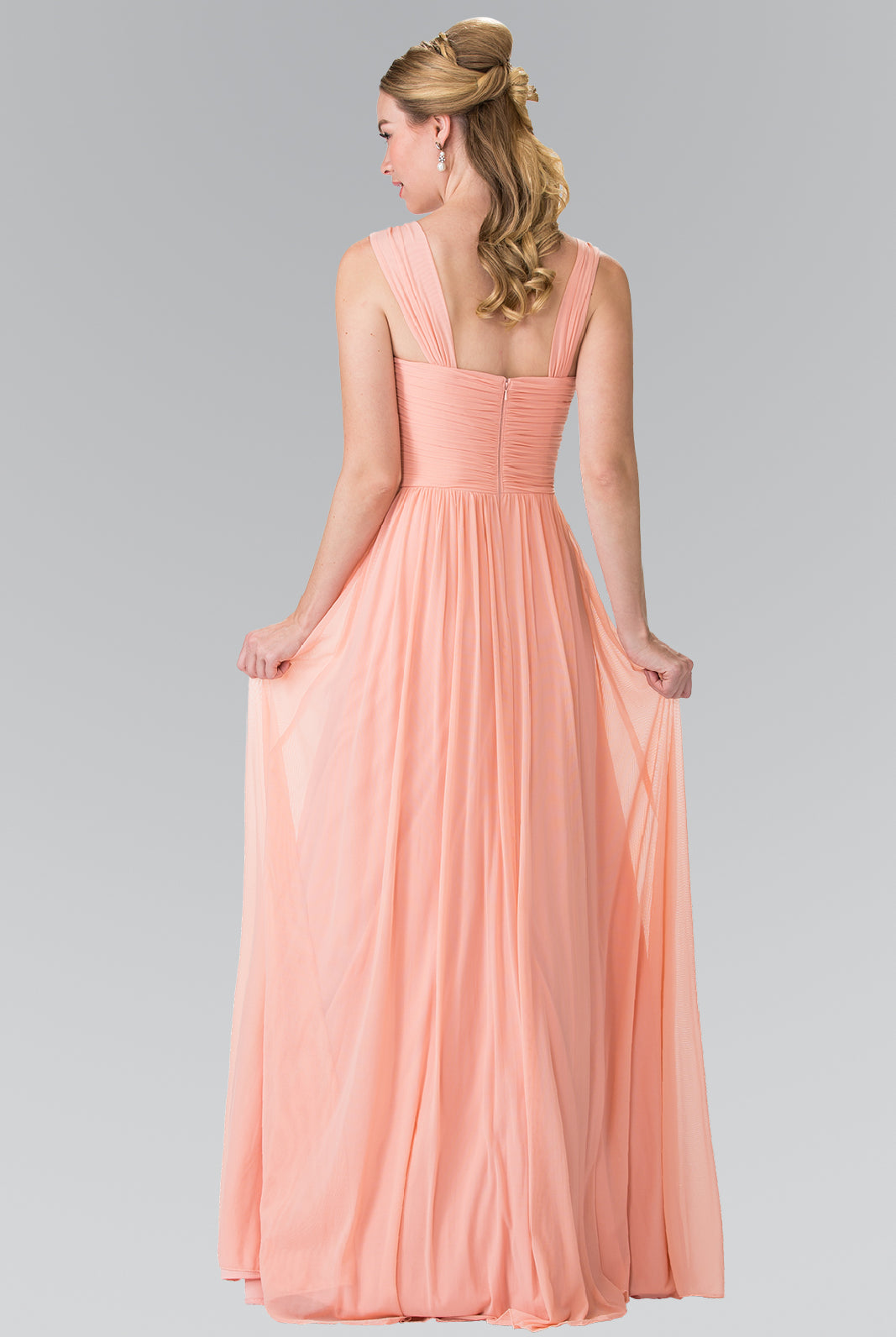 Pleated Bodice Bridesmaids Long Dress GLGL2366-PROM-smcfashion.com