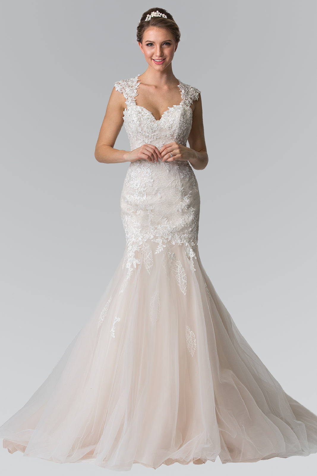 Lace Embellished Mermaid Style Wedding Dress GLGL2367-WEDDING GOWNS-smcfashion.com