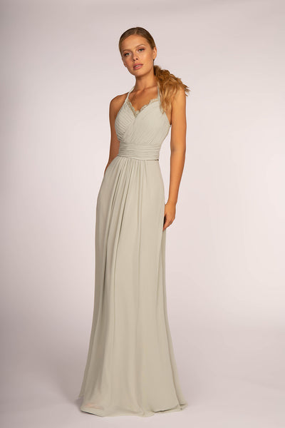 Halter Neck Chiffon Long Dress GLGL2606