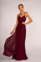 Halter Neck Chiffon Long Dress GLGL2606-BRIDESMAID-smcfashion.com