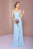 Chiffon Ruched Jewel Straps Long Dress GLGL2666