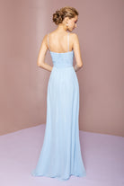Chiffon Ruched Jewel Straps Long Prom Dress GLGL2666-PROM-smcfashion.com