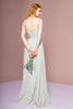 Chiffon Ruched Jewel Straps Long Dress GLGL2666