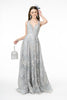 Lace Embellished A-Line Long Dress GLGL2835
