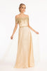 Glitter Print Mesh Cut-Away Shoulder A-Line Dress GLGL2942