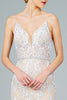 Jeweled Waist Band Accented Glitter Mesh Long Dress GLGL2990