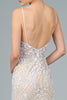 Jeweled Waist Band Accented Glitter Mesh Long Dress GLGL2990