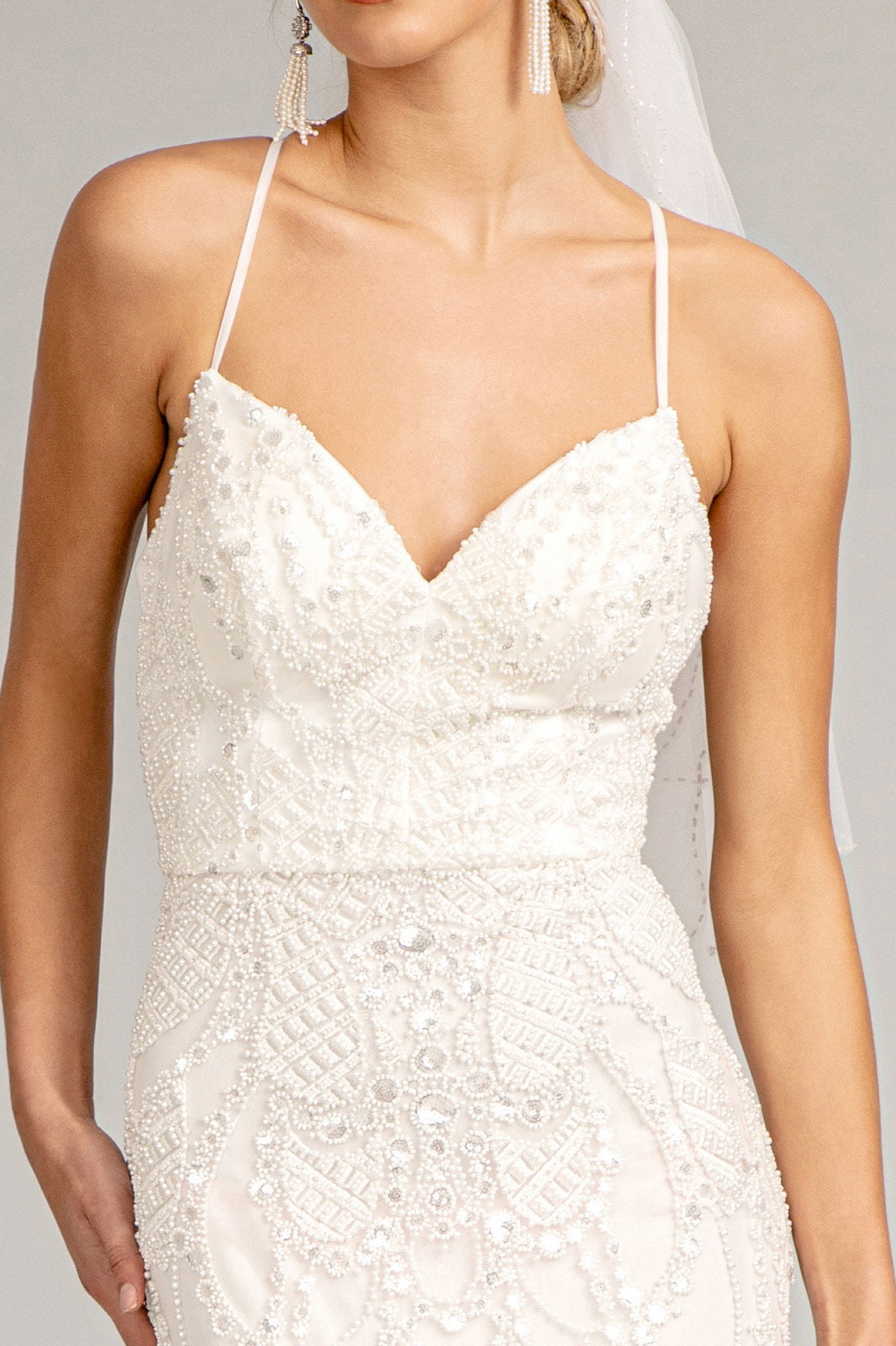 Sweetheart Embroidered Mermaid Wedding Gown Open Back Laced Up GLGL3009-WEDDING GOWNS-smcfashion.com